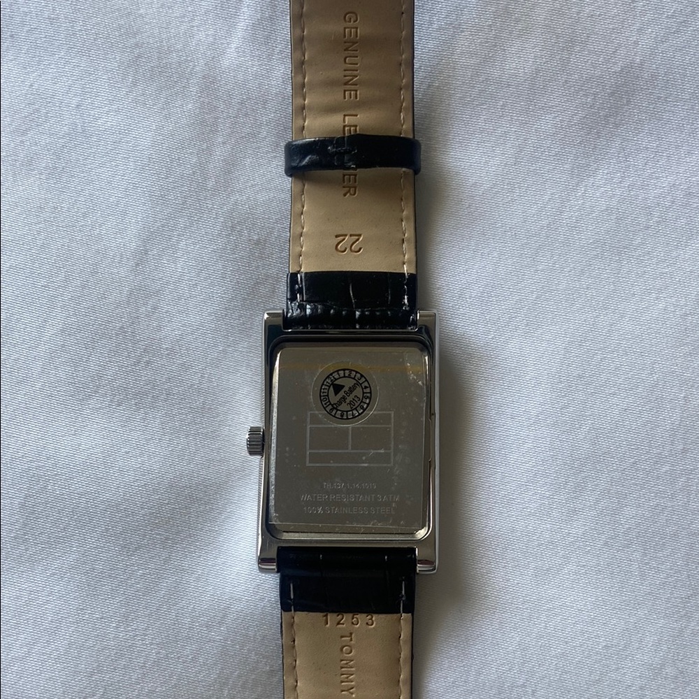 Tommy Hilfiger Black Leather Strap Watch - Picture 2 of 3